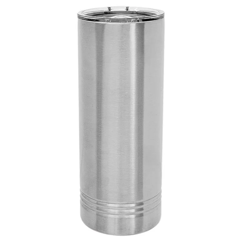 22 oz Skinny Stainless Steel Insulated SureGrip Tumblers, Blank, Polar Camel Lid