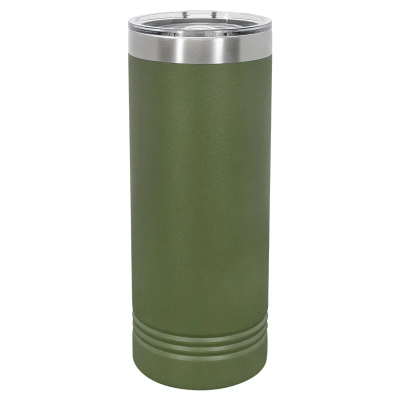 22 oz Skinny Stainless Steel Insulated SureGrip Tumblers, Blank, Polar Camel Lid