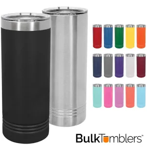 22 oz Skinny Stainless Steel Insulated SureGrip Tumblers, Blank, Polar Camel Lid