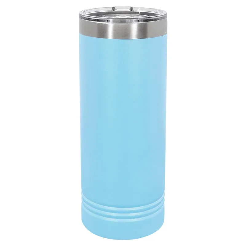 22 oz Skinny Stainless Steel Insulated SureGrip Tumblers, Blank, Polar Camel Lid