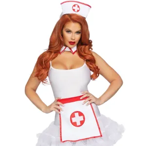 3 Pc Nurse Kit - One Size - White/red