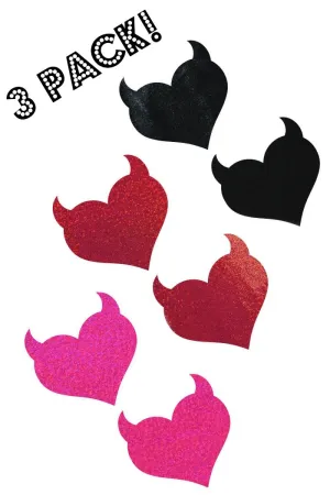 3PC Devil Heart Pasties