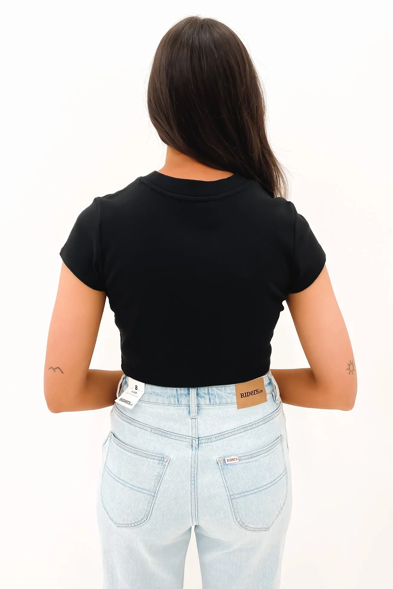 A 90s Crop Tee Black