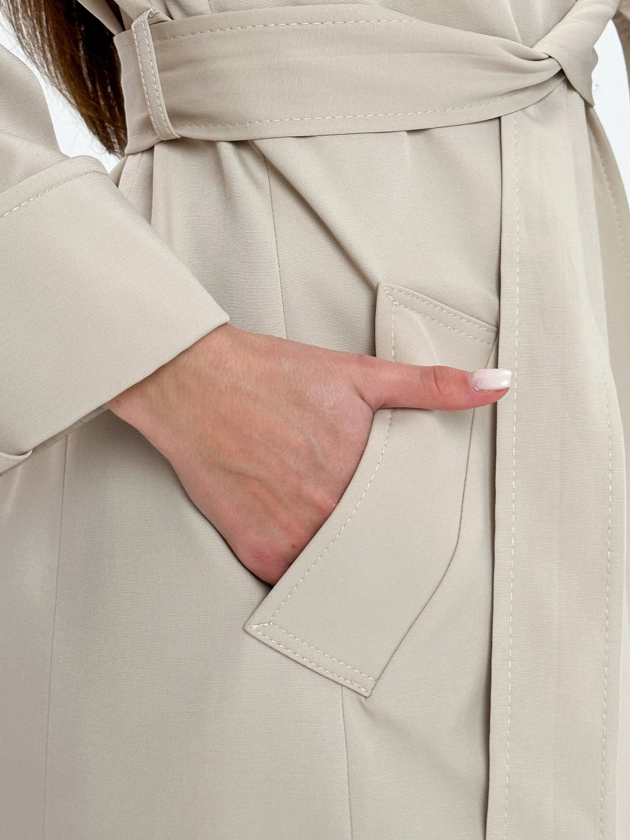 Aire Trench Coat in Beige