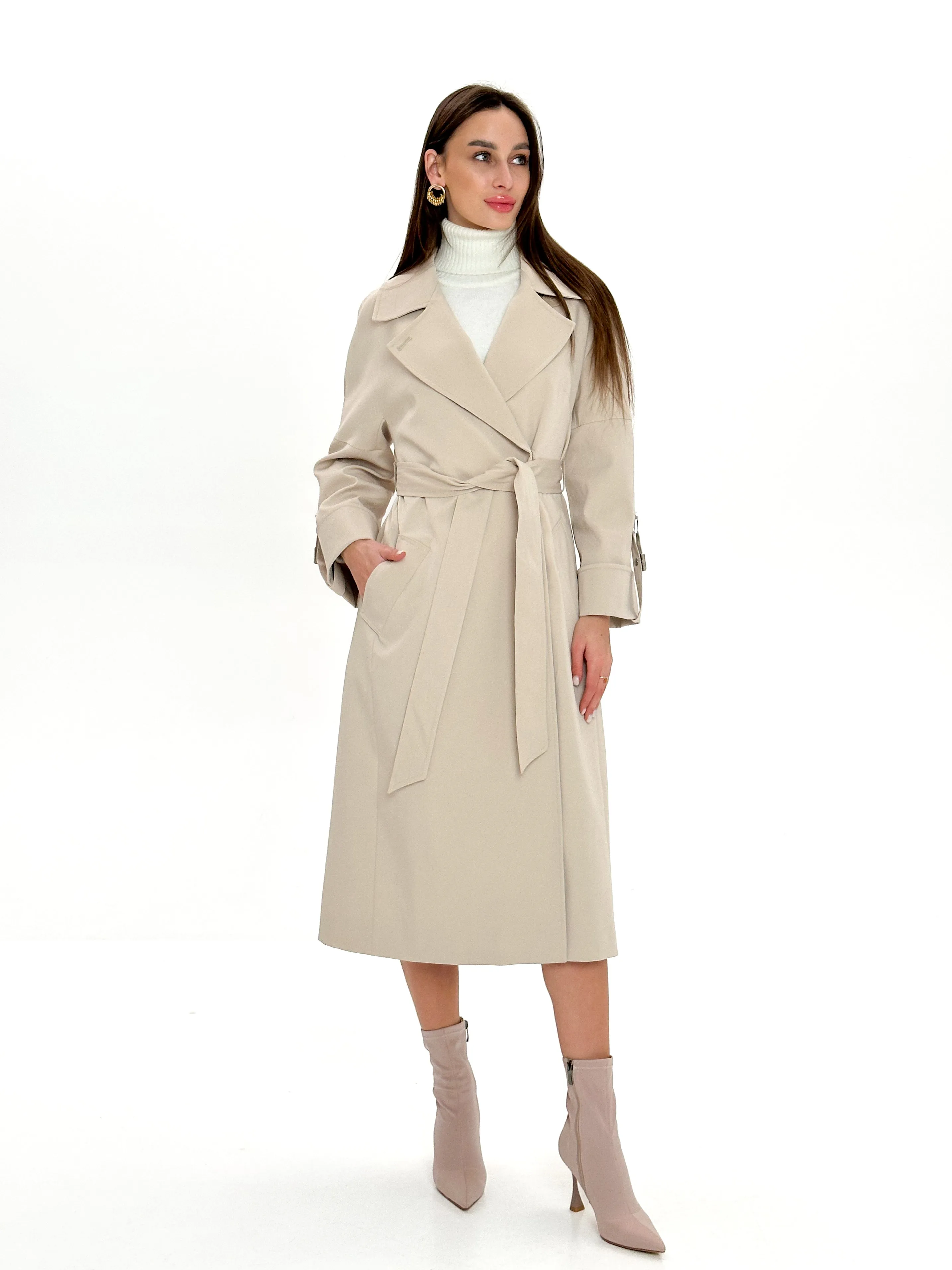 Aire Trench Coat in Beige