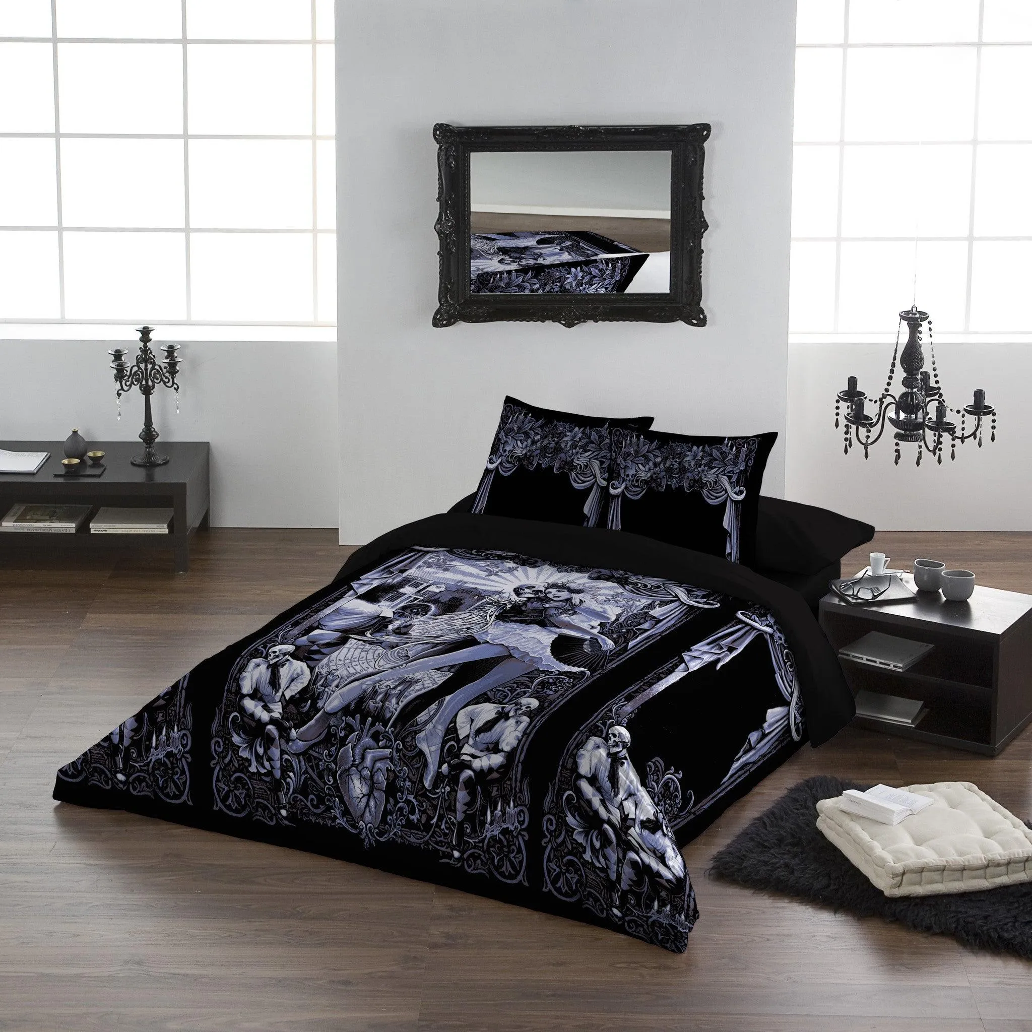 Autumn Bedroom Decor - BLACK HEART BALLET-Duvet & Pillow Cover Set UK Kingsize/US Queen