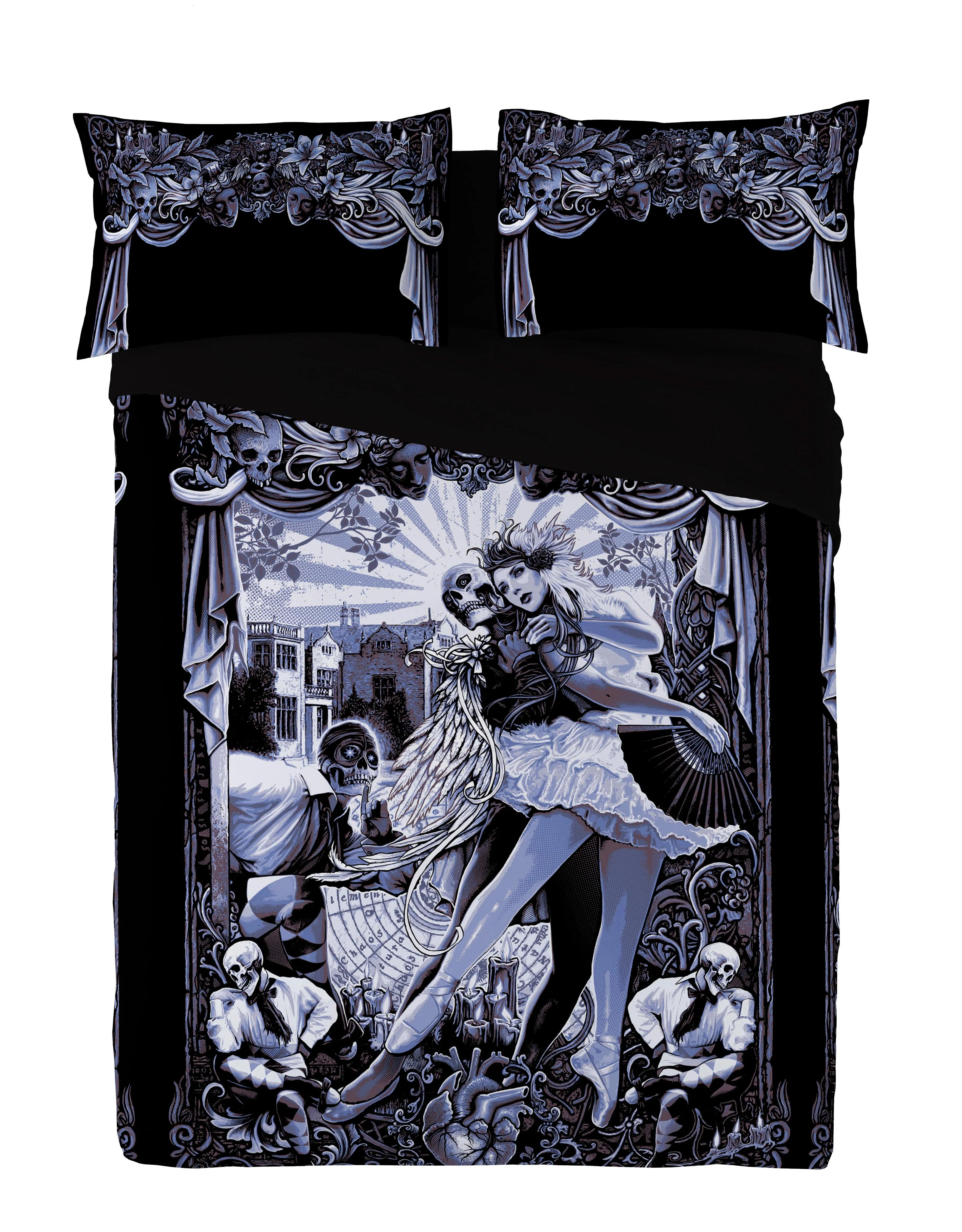 Autumn Bedroom Decor - BLACK HEART BALLET-Duvet & Pillow Cover Set UK Kingsize/US Queen