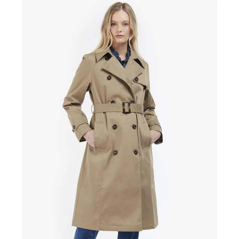 Barbour Greta Ladies Showerproof Trench - Rosewood/Rosewood Tartan