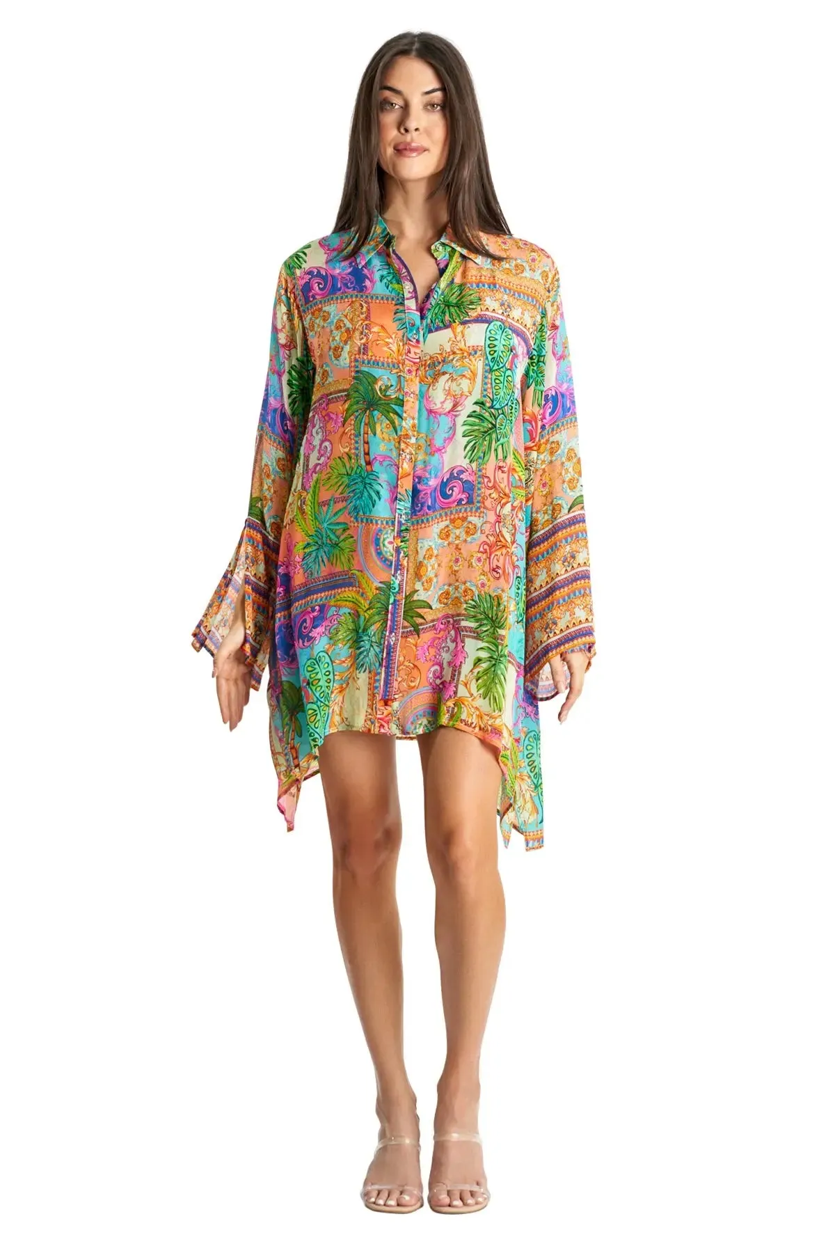 Beach Resort Easy Shirtdress Cover-Up