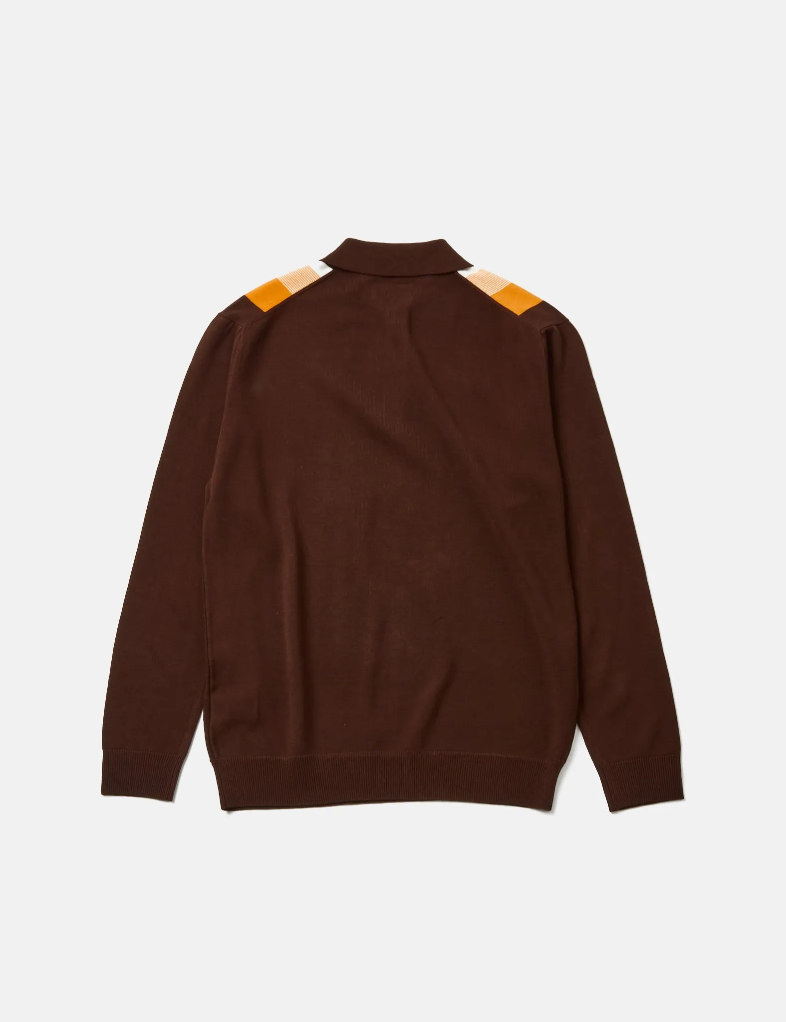 Beams Plus Knit Polo 12G (Stripe) - Brown