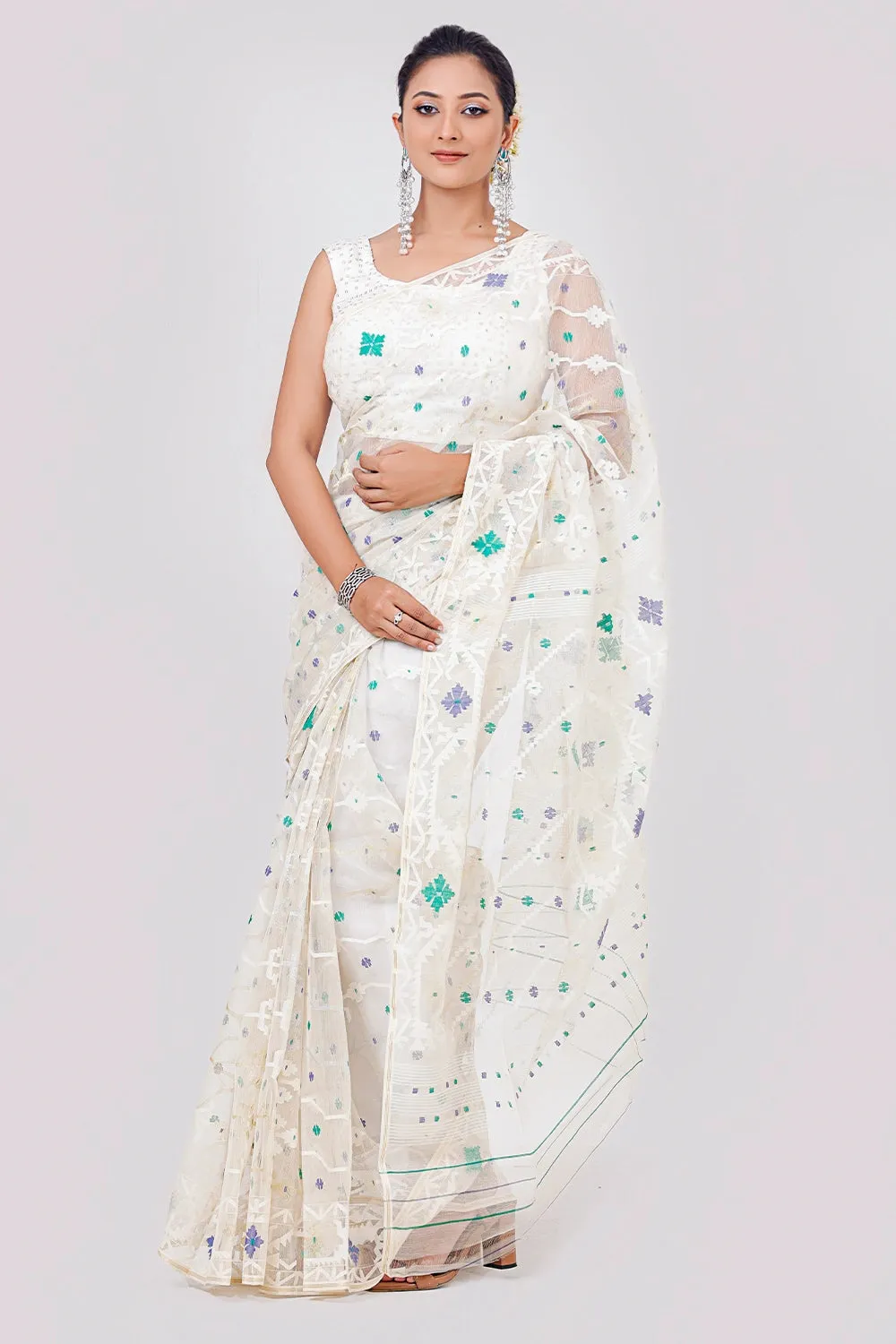 Belwari Jamdani Saree