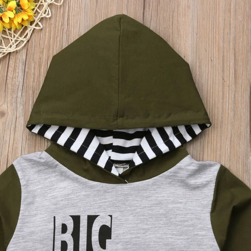 Big Brother Little Brother Matching Outfits Romper and T-shirt Cute Matching Outfits for Brothers Long Sleeves Winter