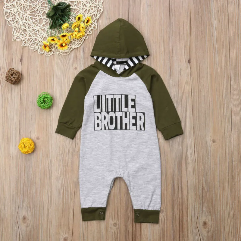 Big Brother Little Brother Matching Outfits Romper and T-shirt Cute Matching Outfits for Brothers Long Sleeves Winter