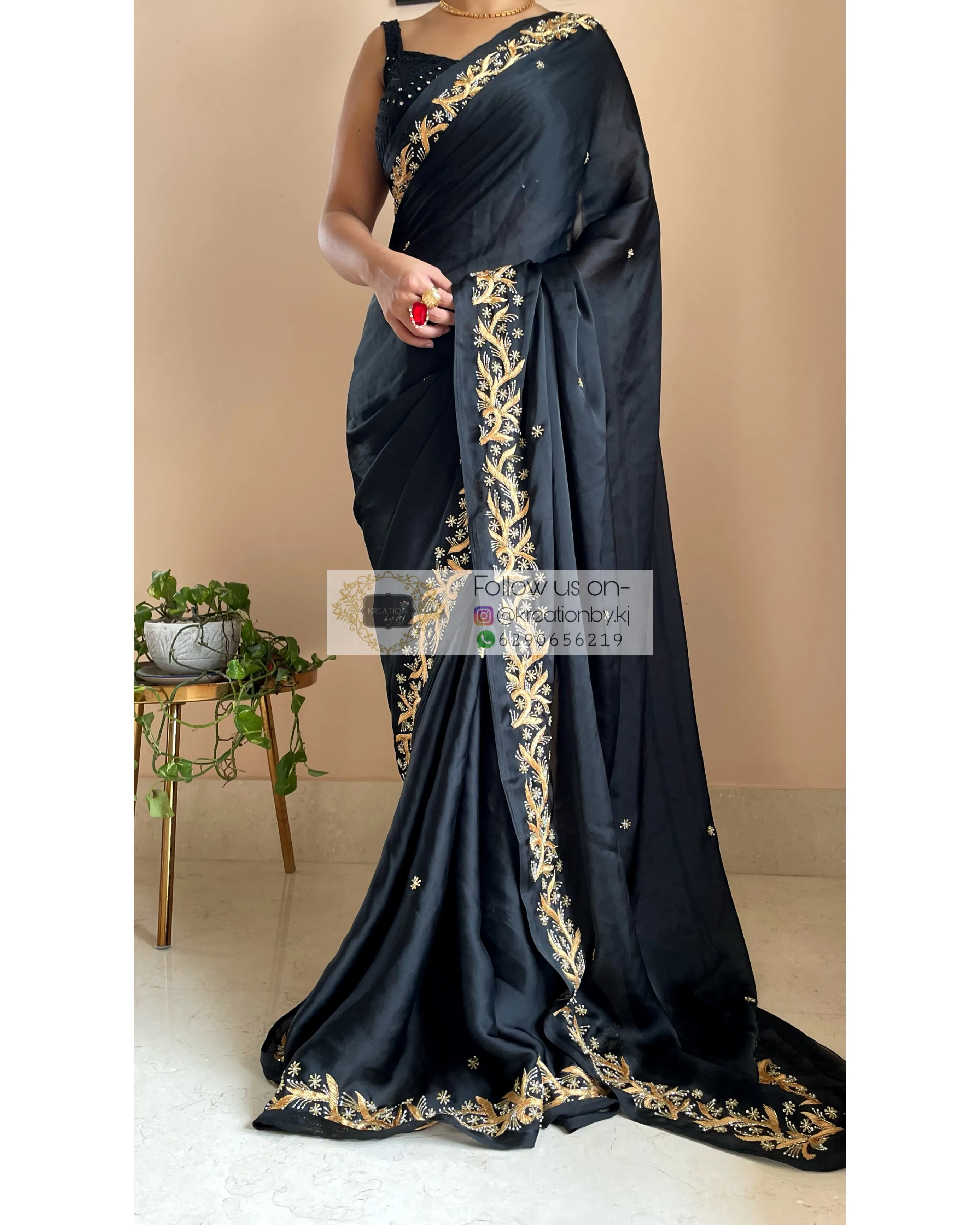 Black Resham Saree