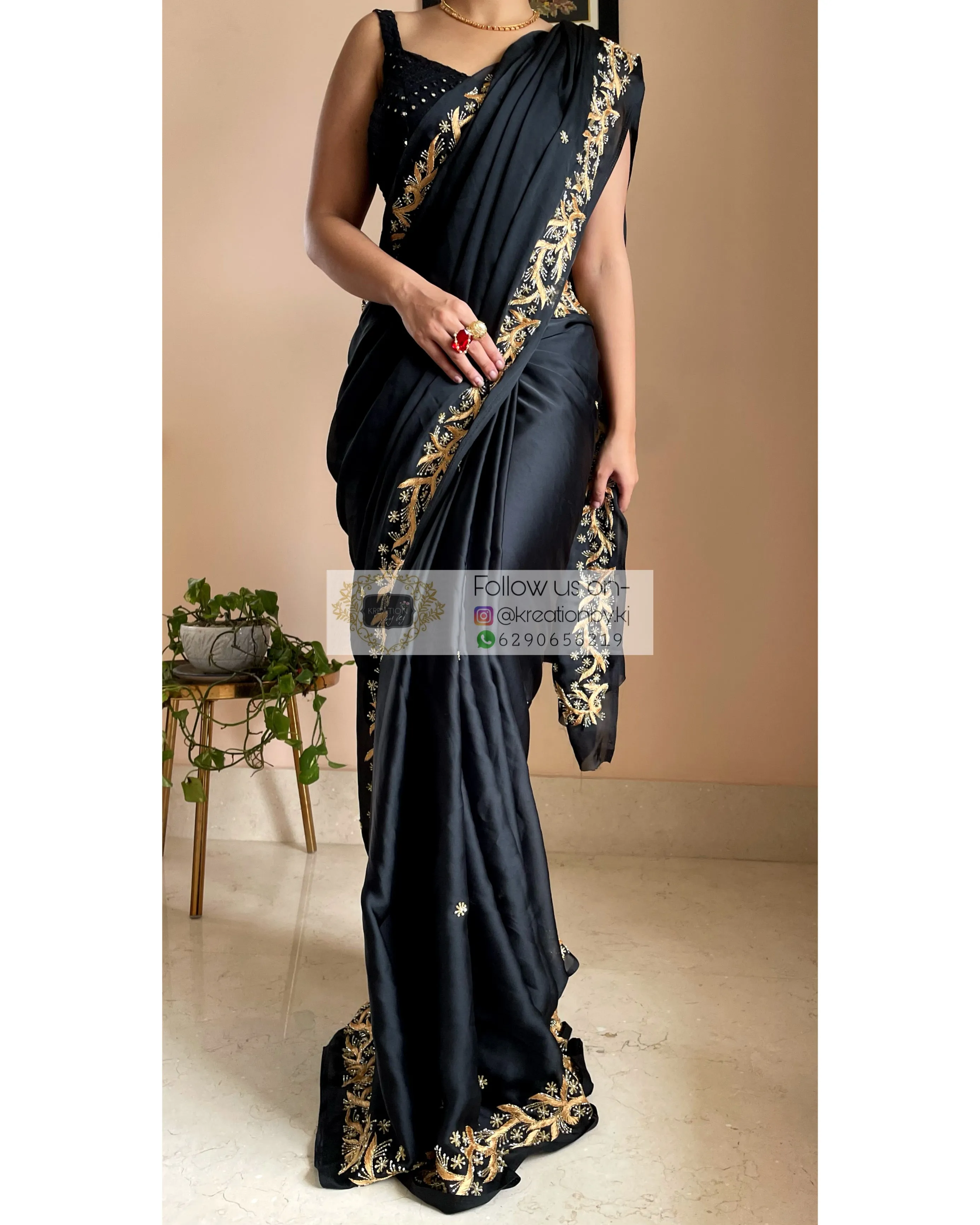 Black Resham Saree