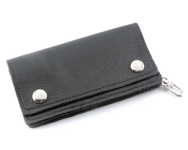 Black Soft Leather Biker Wallet