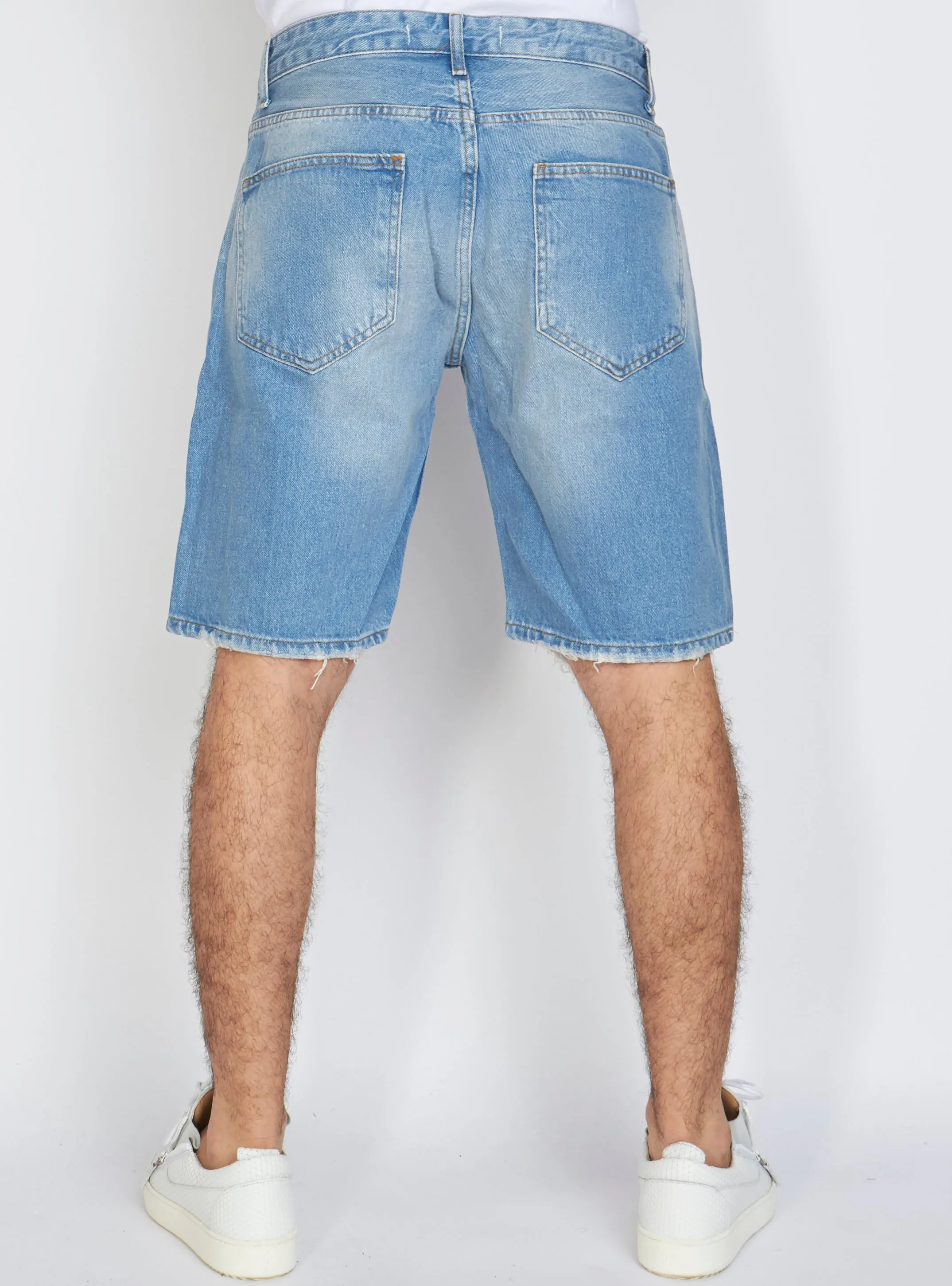 Buyer's Choice Denim Shorts - Rips - Blue - K6195-1