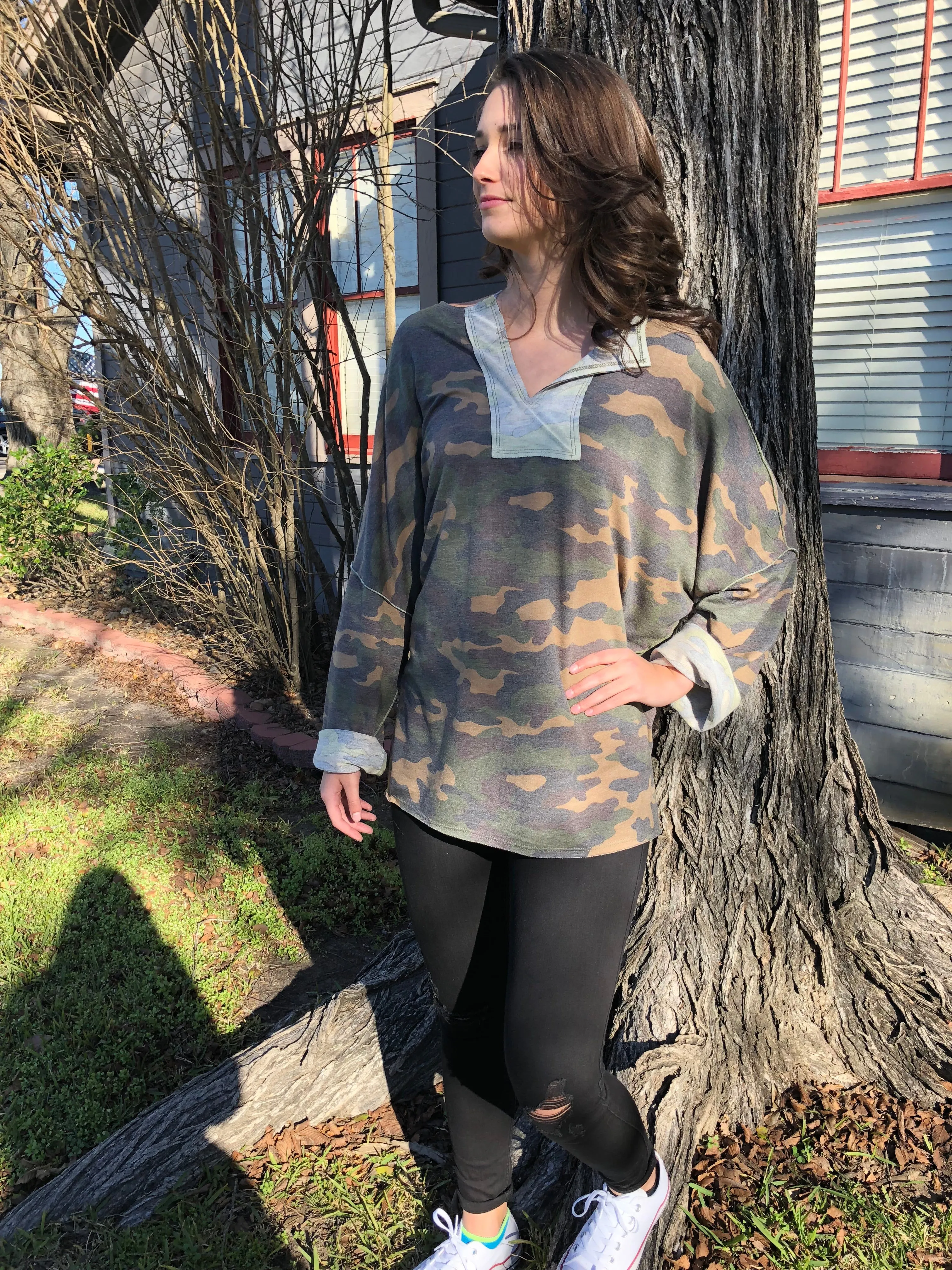 Camo Long Sleeve Tunic