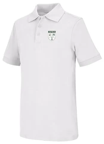 CR Pique Polo White Short Sleeve