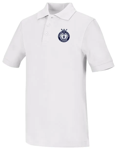 CR Pique Polo White Short Sleeve