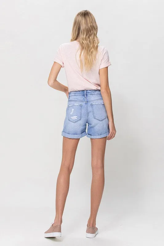 Distressed Boyfriend Shorts W/Cuffs