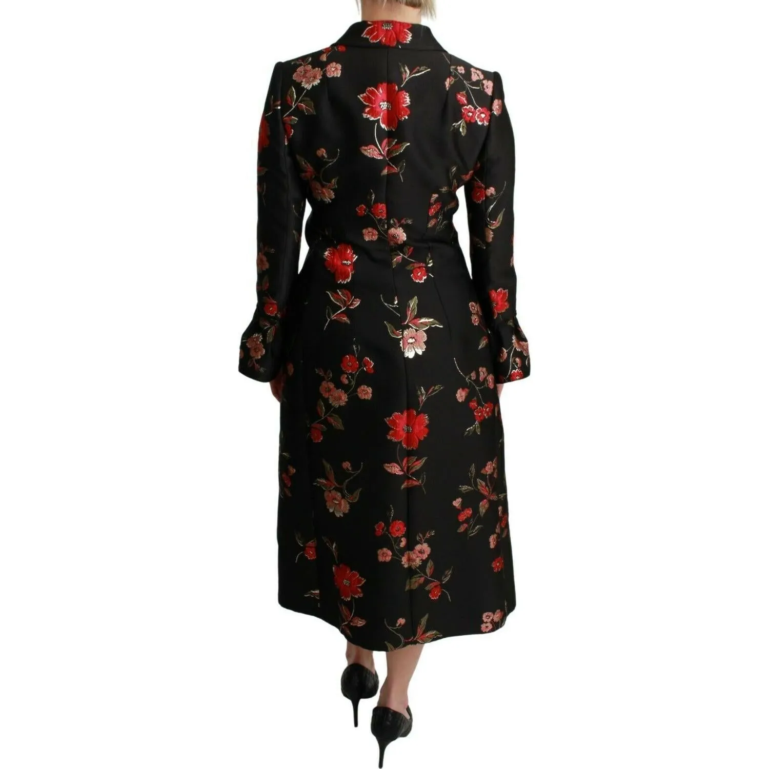 Dolce & Gabbana Elegant Floral Embroidered Trench Coat