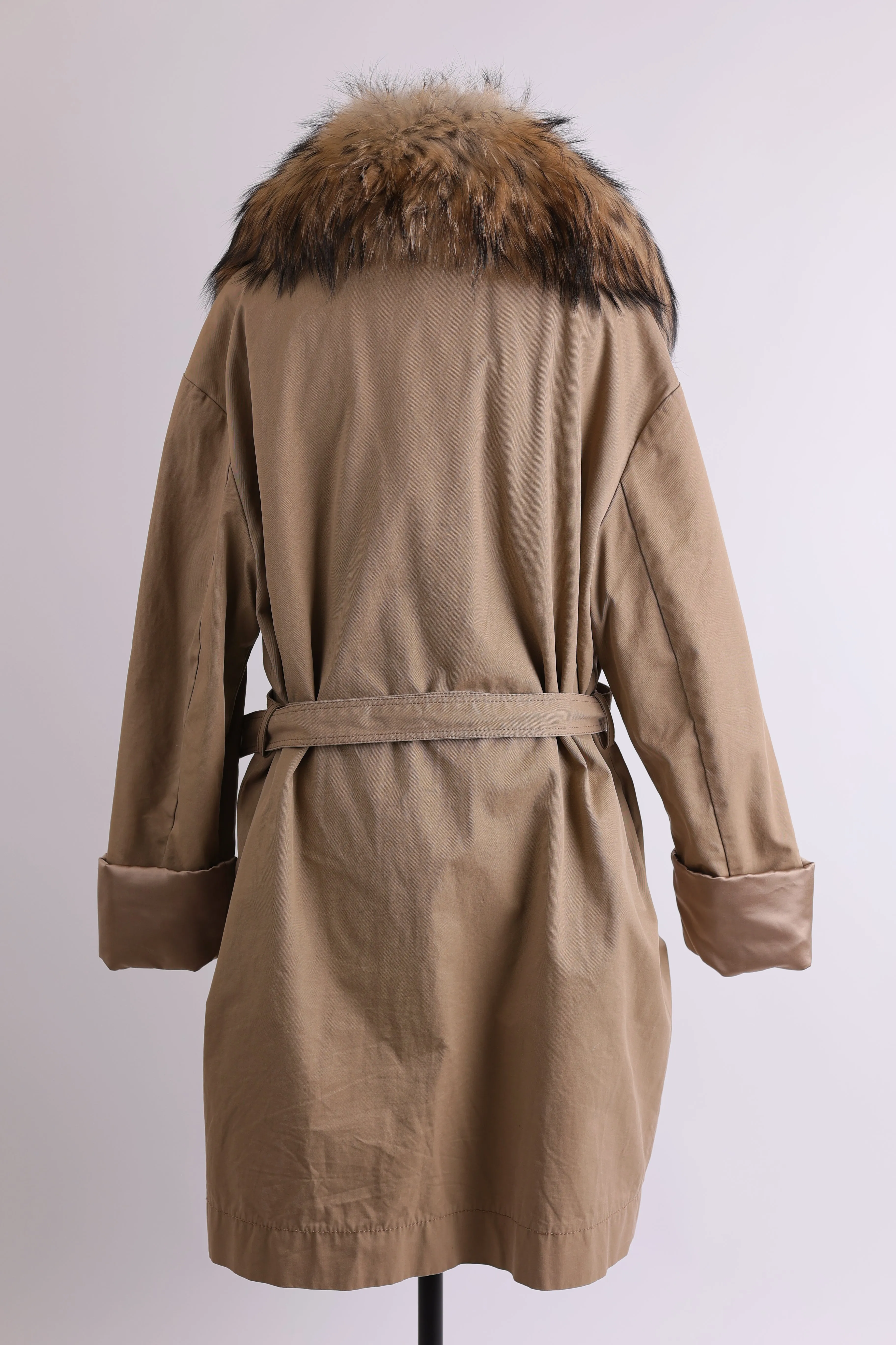 Dori Down Trench Coat W/ Removable Fur Collar