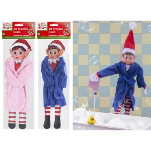 Dressing Gown For Naughty Elf - Single Assorted Christmas Festive Costume Accessory Dress-Up Fun Elf On The Shelf