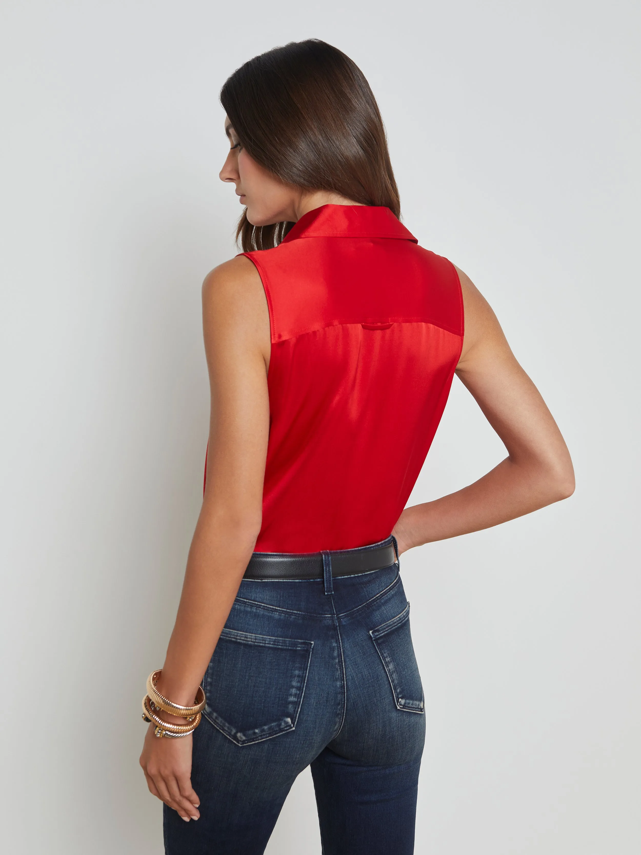 Emmy Sleeveless Silk Blouse