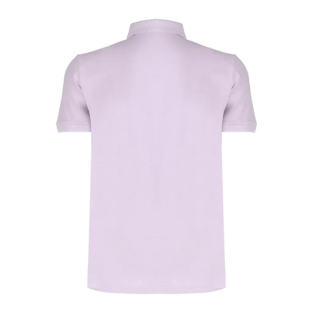 FERRANTE Button Front Short Sleeve Polo LILAC