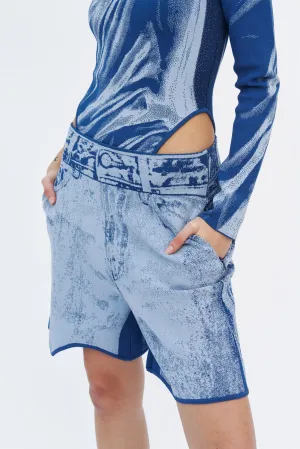 FINLEY FAKE DENIM SHORTS