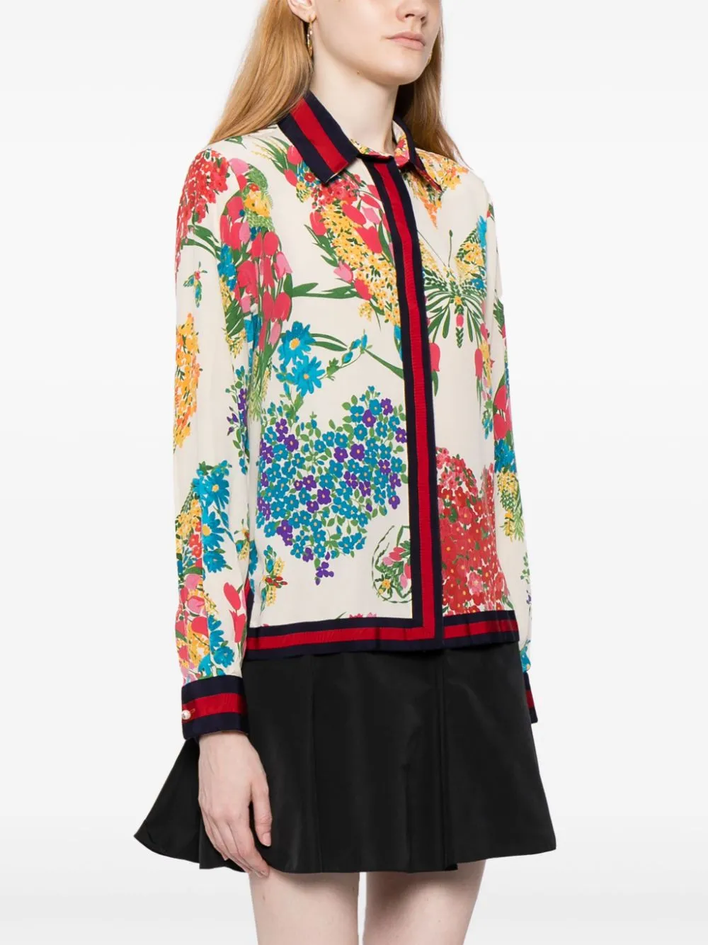 Floral Print Silk Blouse