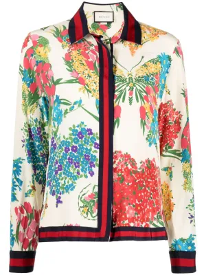 Floral Print Silk Blouse