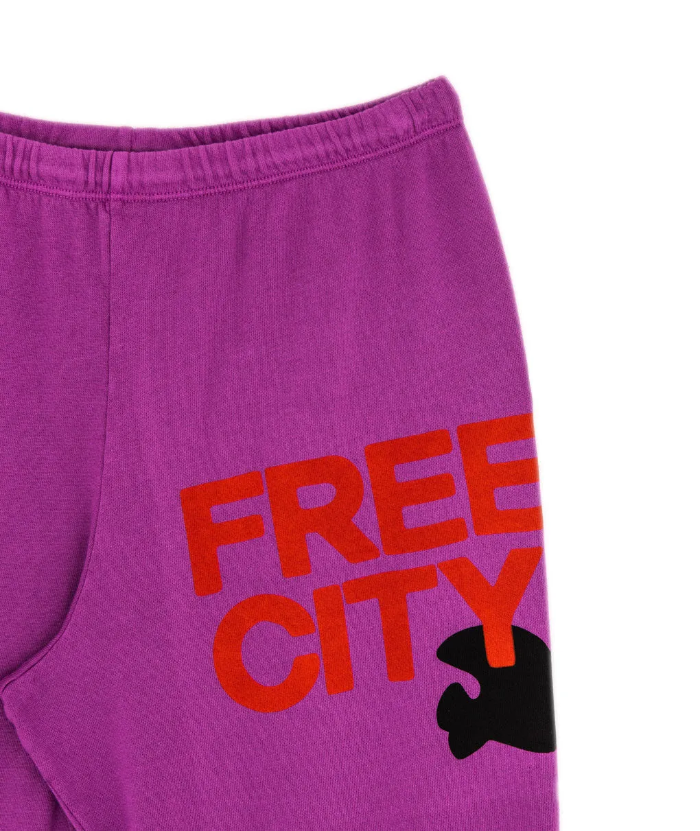 FREECITY Women Large Sweatpants Pink Plant