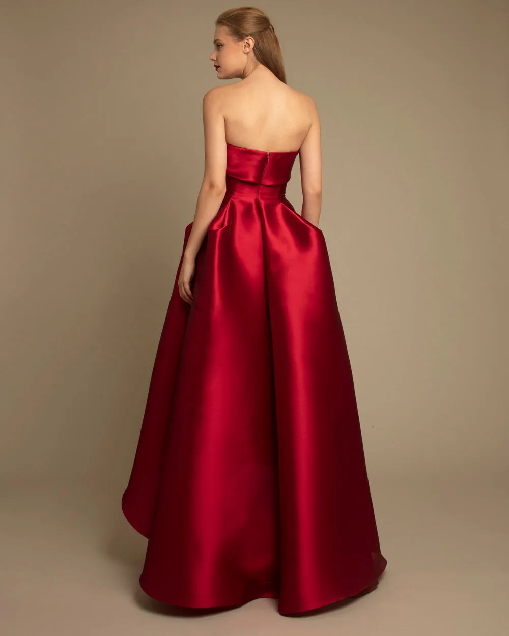 Gemy Maalouf - Strapless Cut Pleated Dress