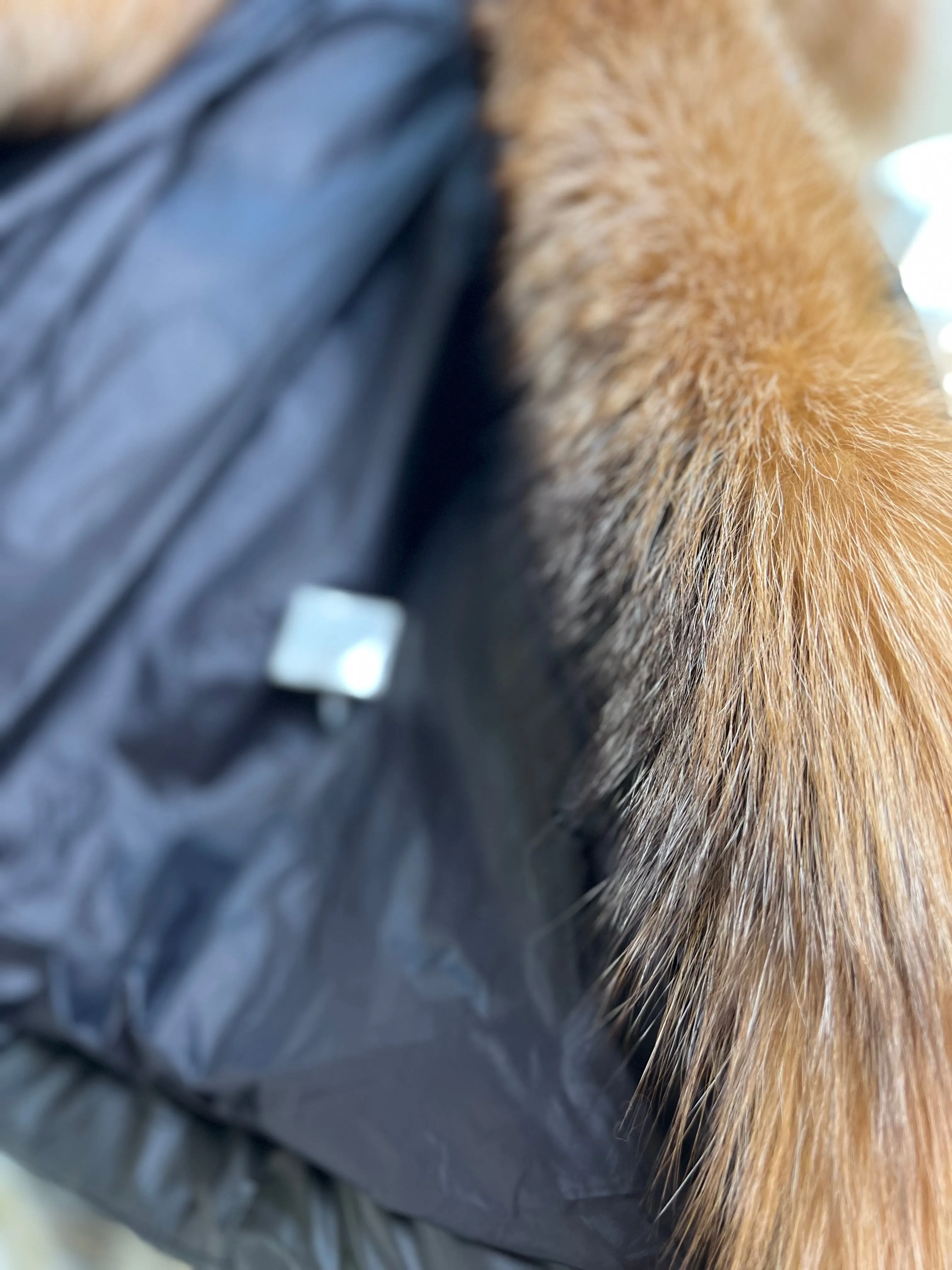 Genuine Silver Fox Fur Down Fill Parka