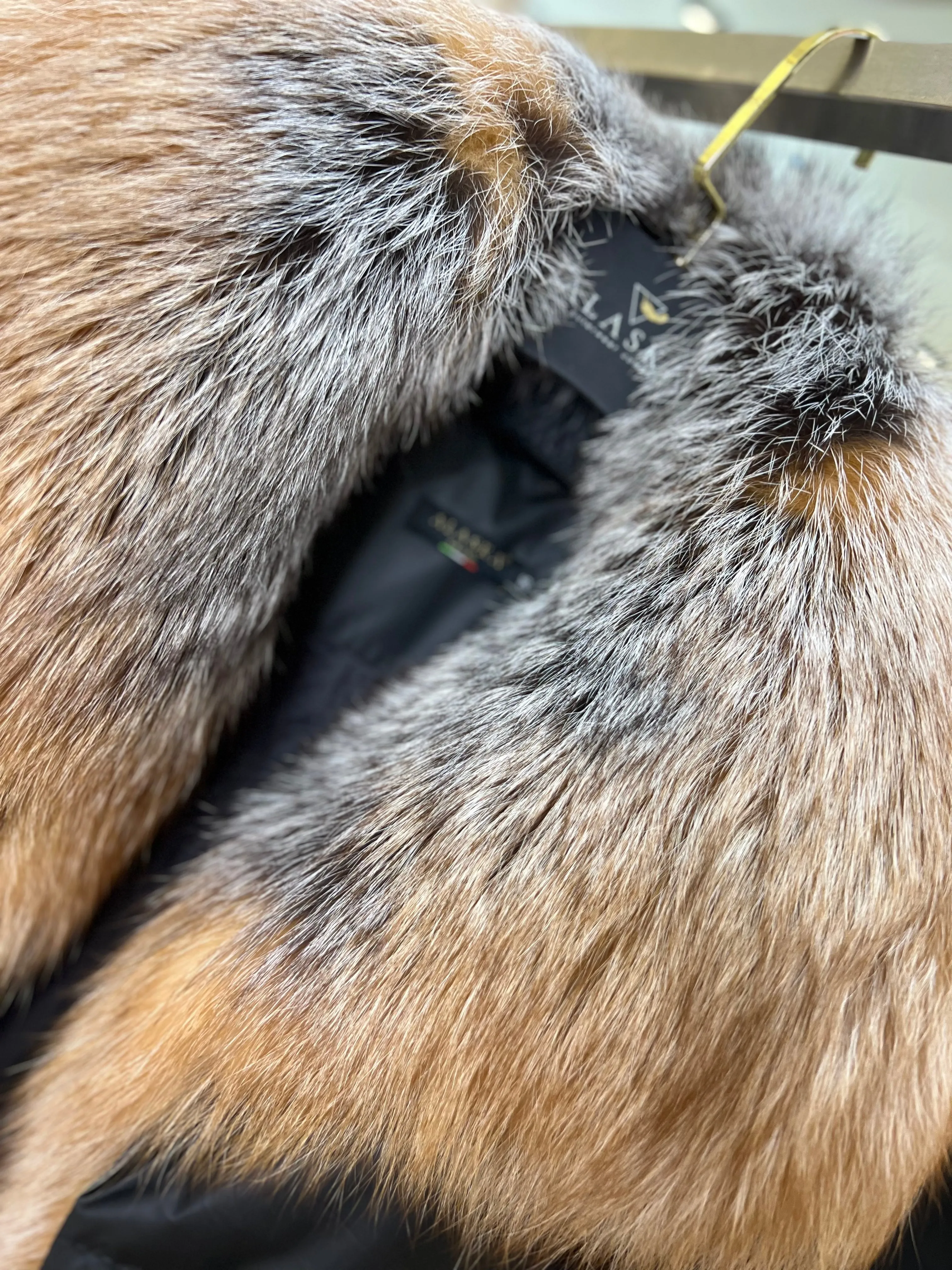 Genuine Silver Fox Fur Down Fill Parka