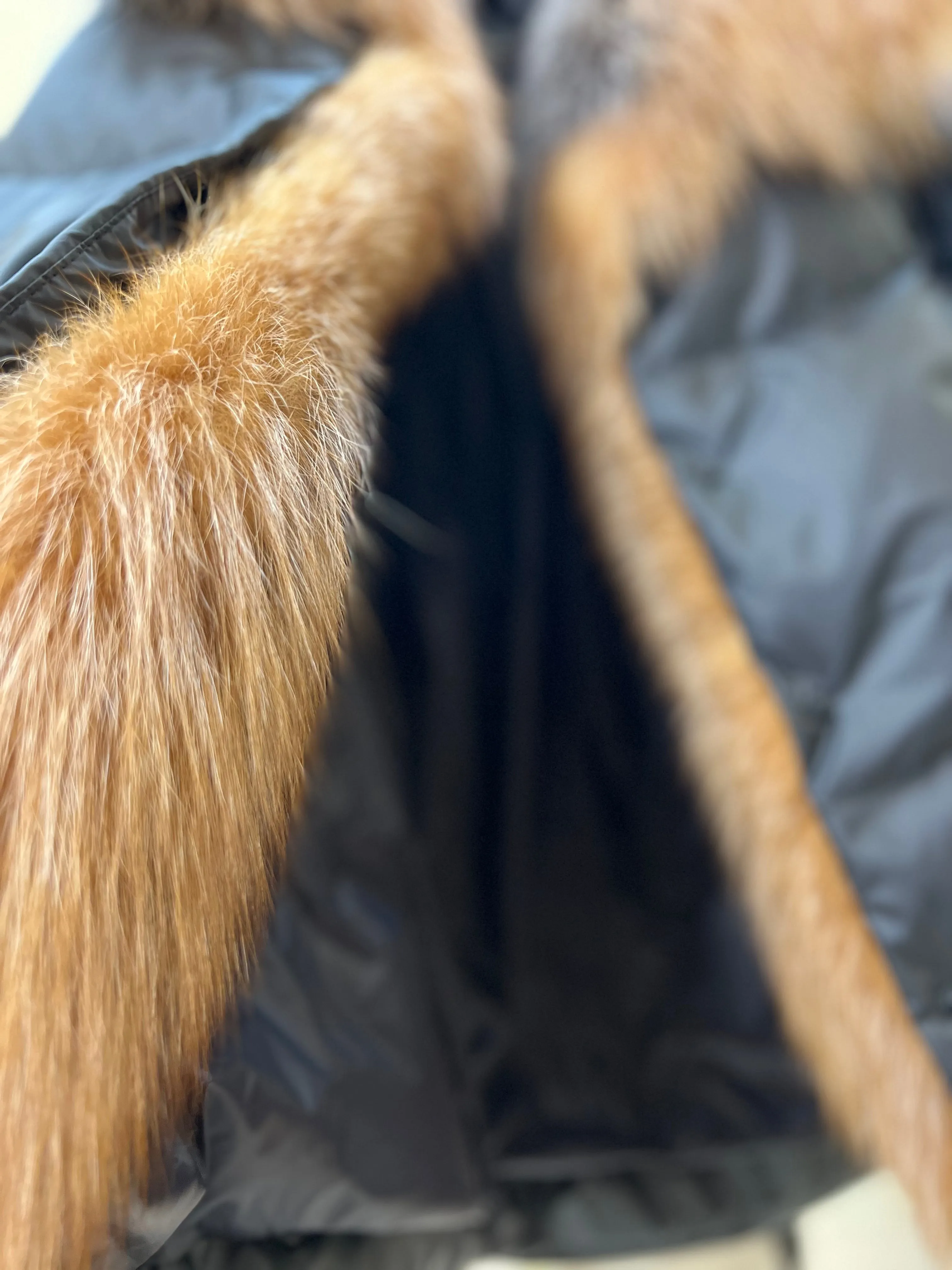 Genuine Silver Fox Fur Down Fill Parka