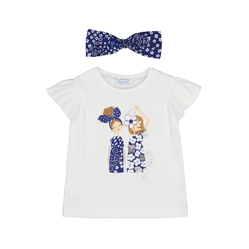 Girl Flower Power White Tee