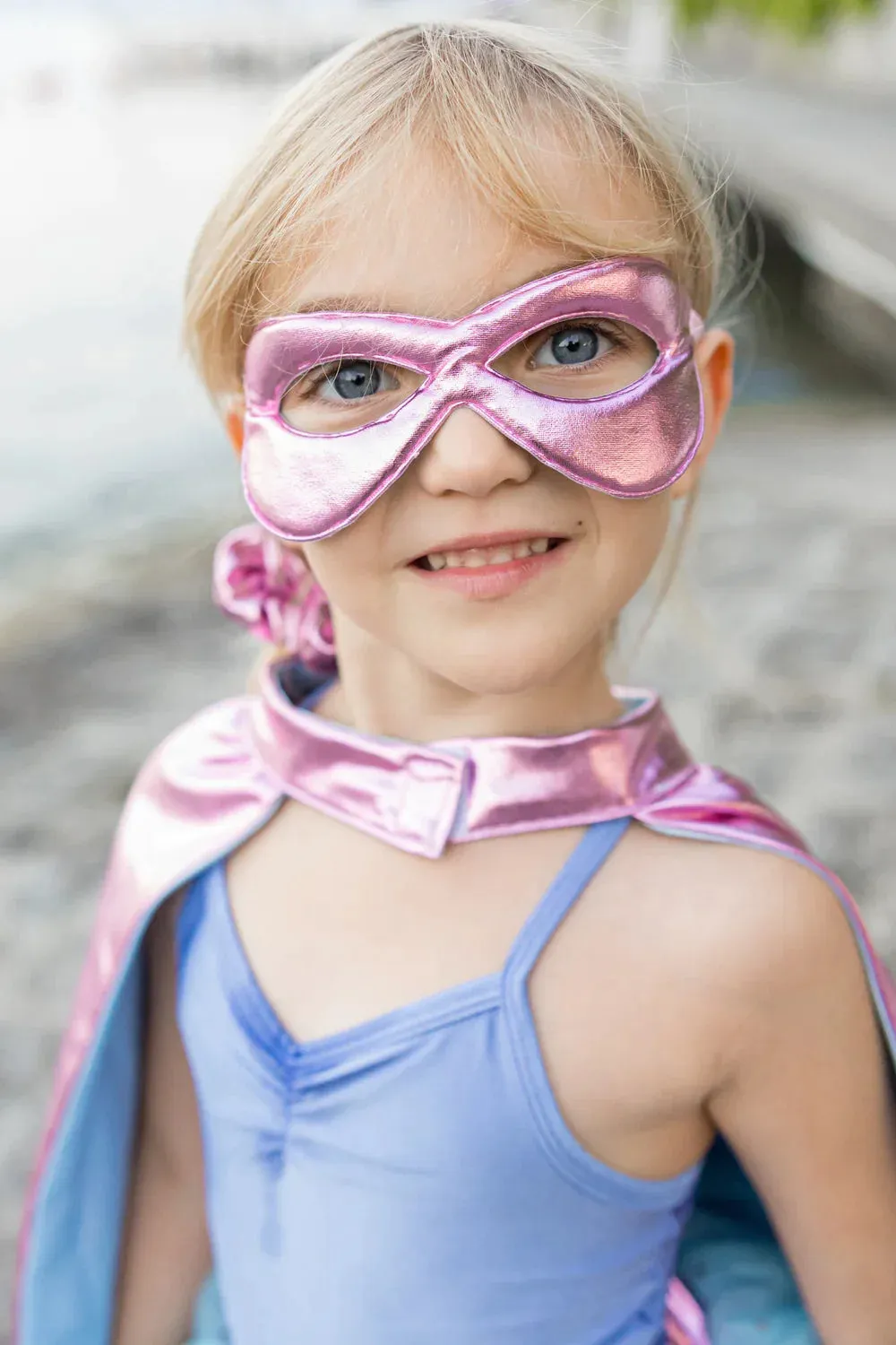 Great Pretenders Super-Duper Tutu Cape & Mask Metallic Pink/Light Blue | 4-6Y