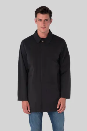 HARRISON Black Single Breasted Trench Coat