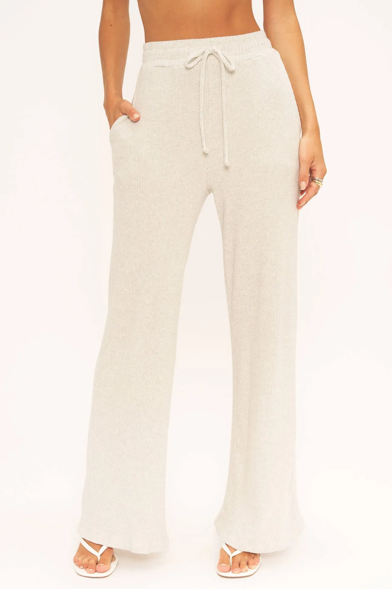 JOANNA RIB WIDE LEG PANT