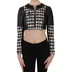 John Richmond Chic Biker-Inspired Cropped Leather Jacket