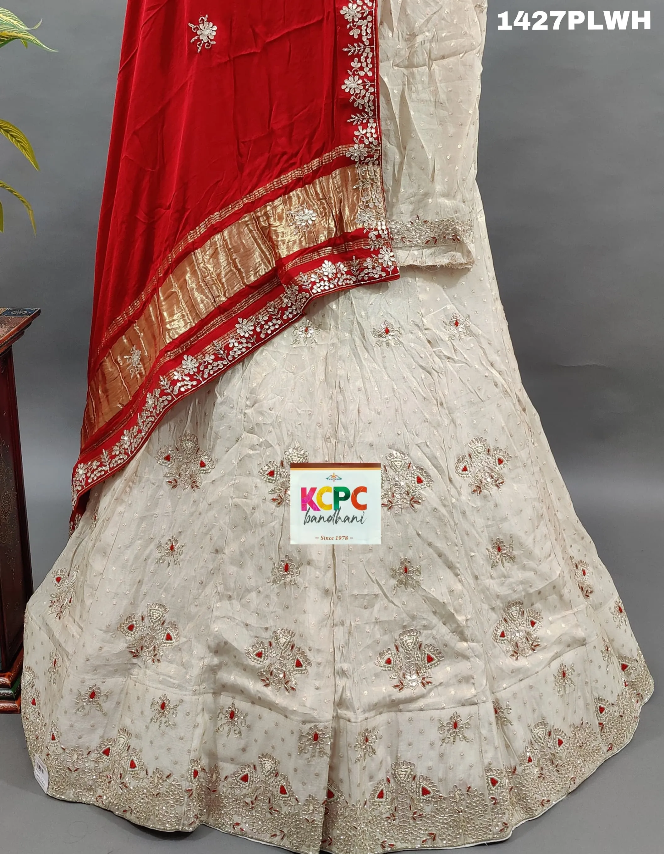 KcPc Pure upada silk lehenga with Gaji silk Dupatta Zardoji Gotapatti Work Lehenga Set ,BTU