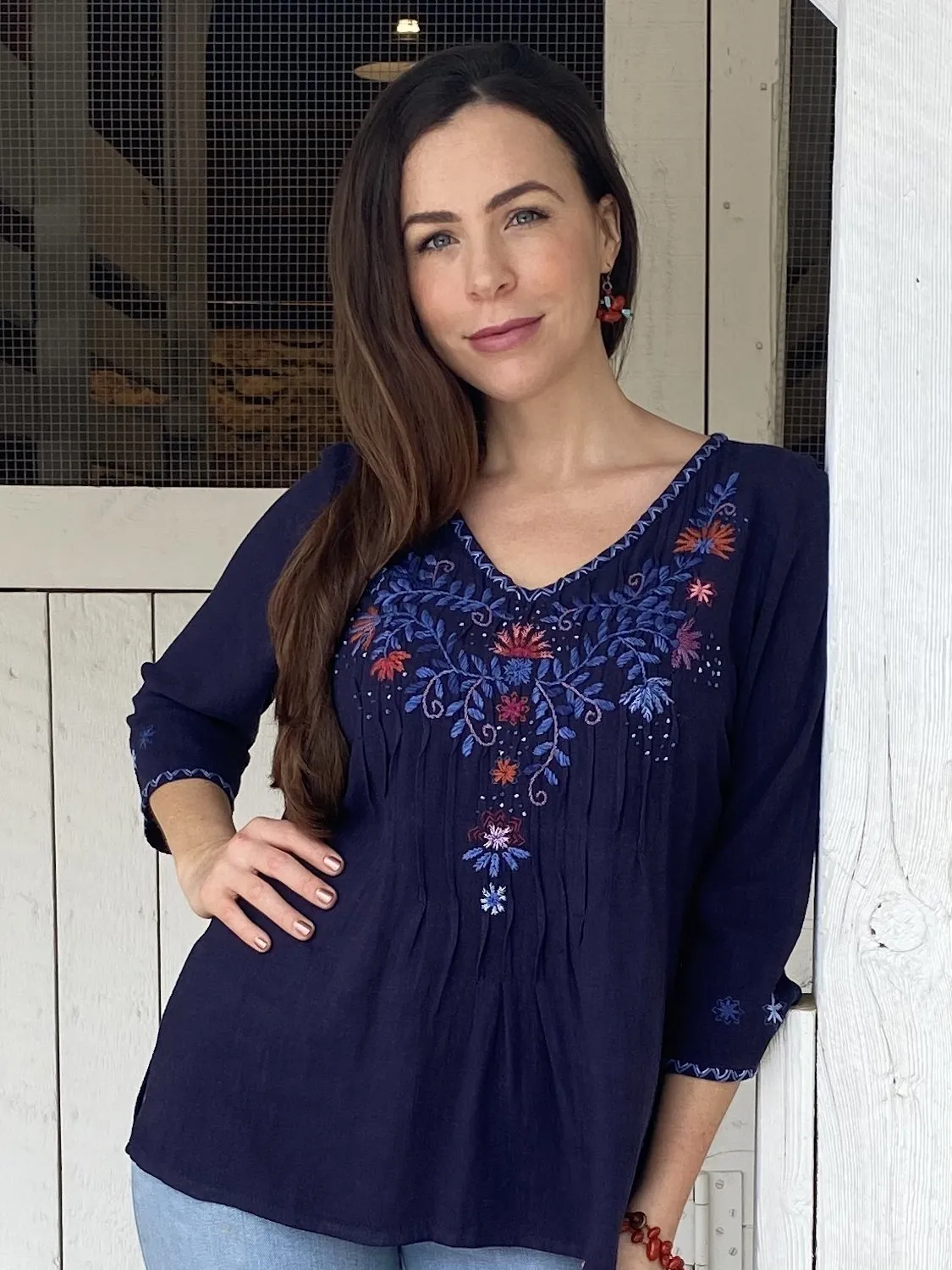 Leti Navy Multicolor Tunic