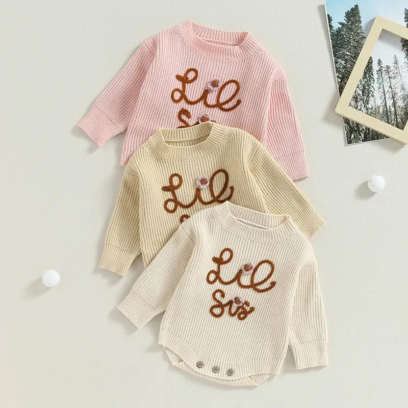 Lil Sis Embroidery Romper