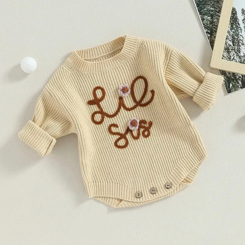 Lil Sis Embroidery Romper