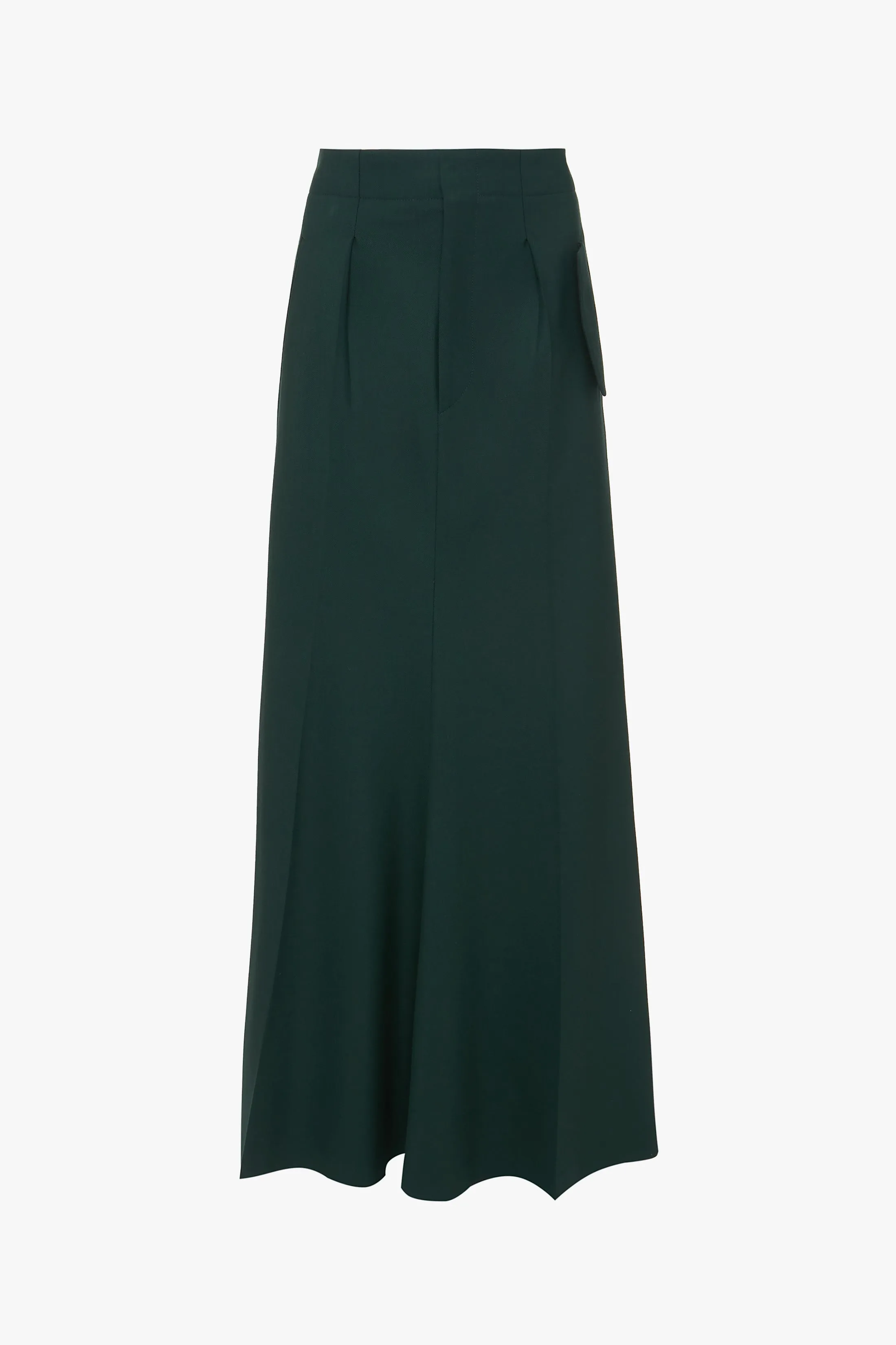 Long Asymmetric Tailored Skirt In Seaweed