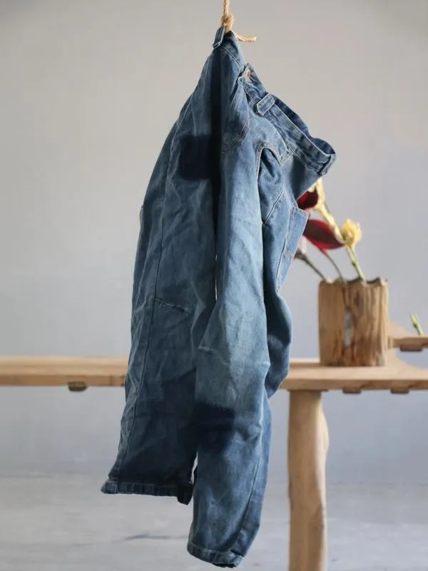 Loose Vintage Faded Ruffled Jean Pants