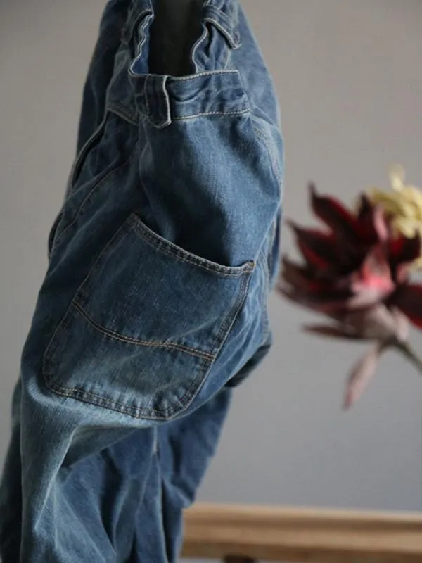 Loose Vintage Faded Ruffled Jean Pants